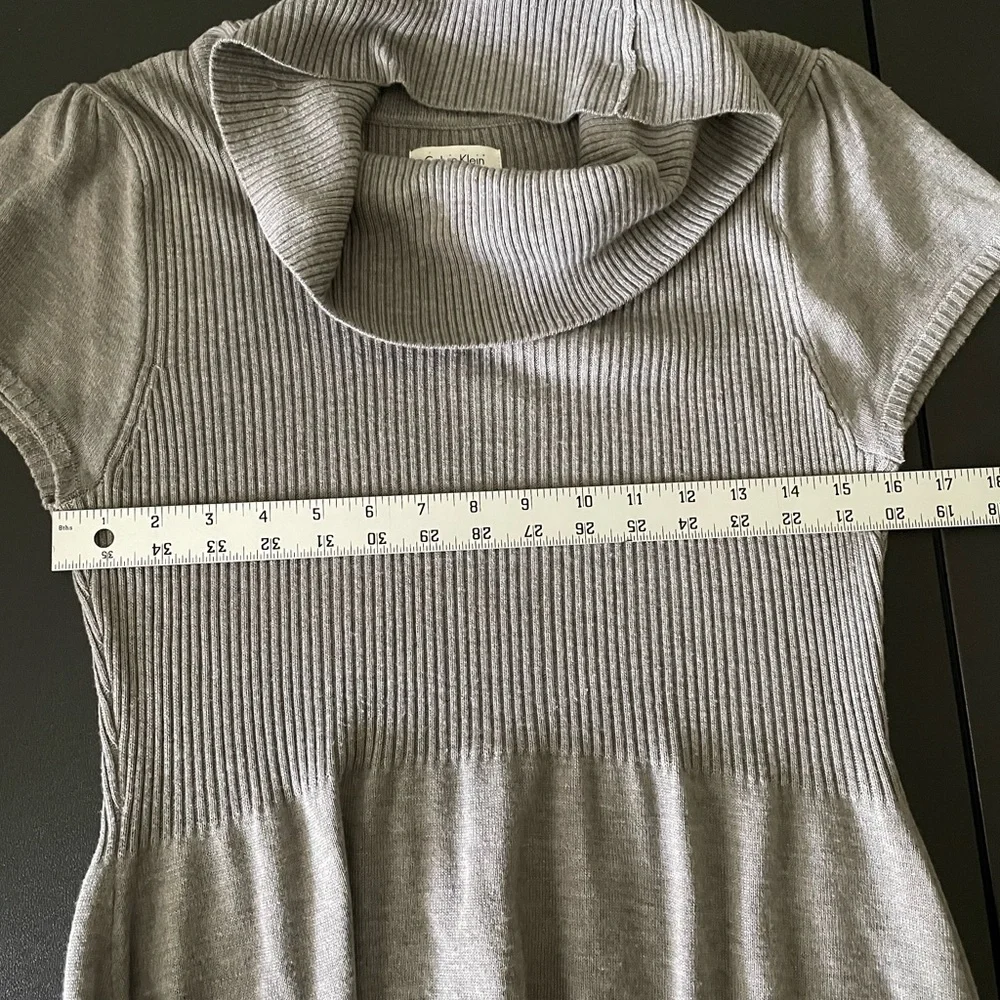 Calvin Klein Gray Cowl Neck Sweater Dress - Picture 6 of 6